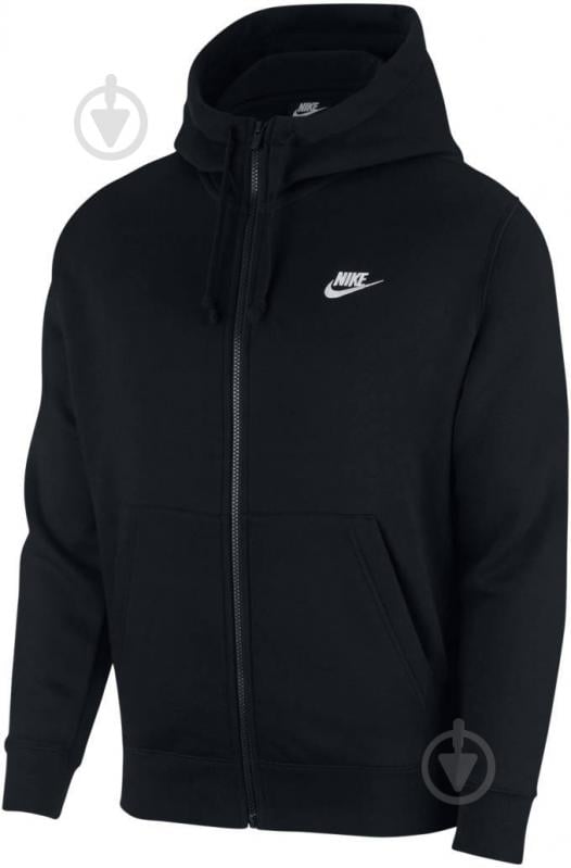 Джемпер Nike M NSW CLUB HOODIE FZ BB BV2645-010 р.L черный - фото 2