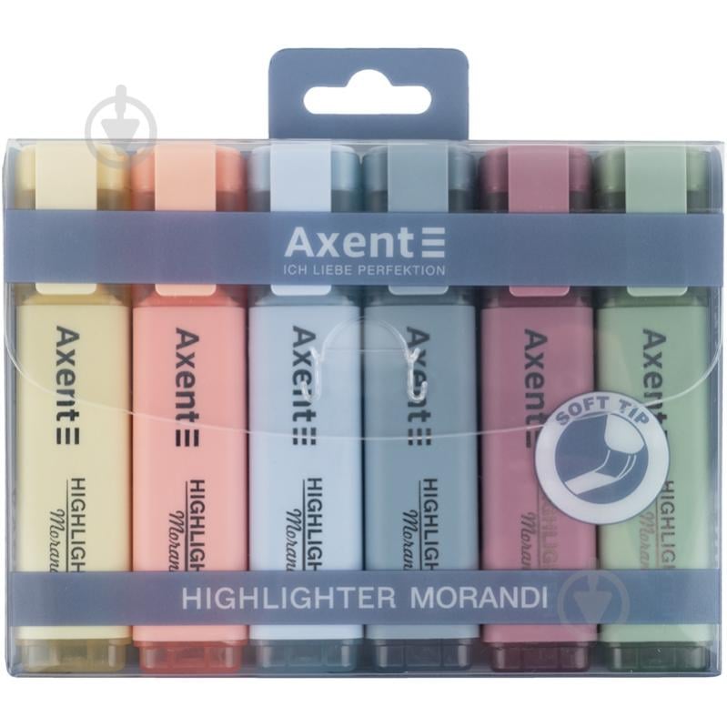 Набор текстовых маркеров Axent Highlighter Morandi 1-5 мм 6 шт. 2537-60-A - фото 2