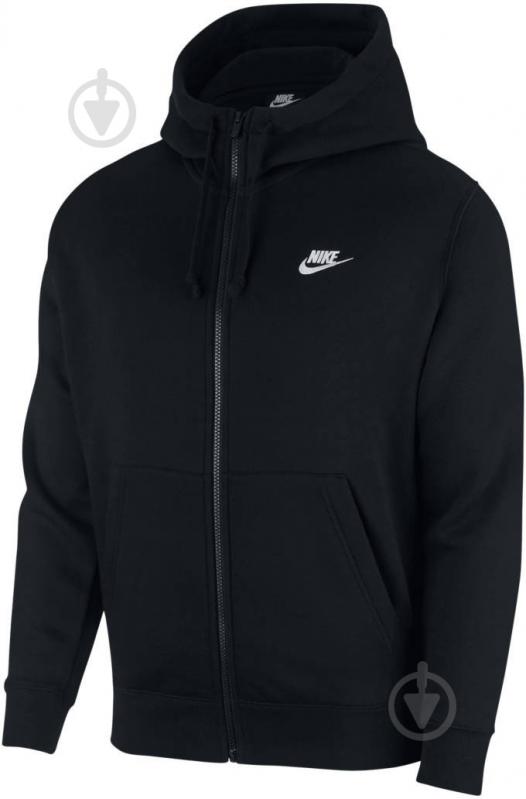 Джемпер Nike M NSW CLUB HOODIE FZ BB BV2645-010 р.XS черный - фото 2