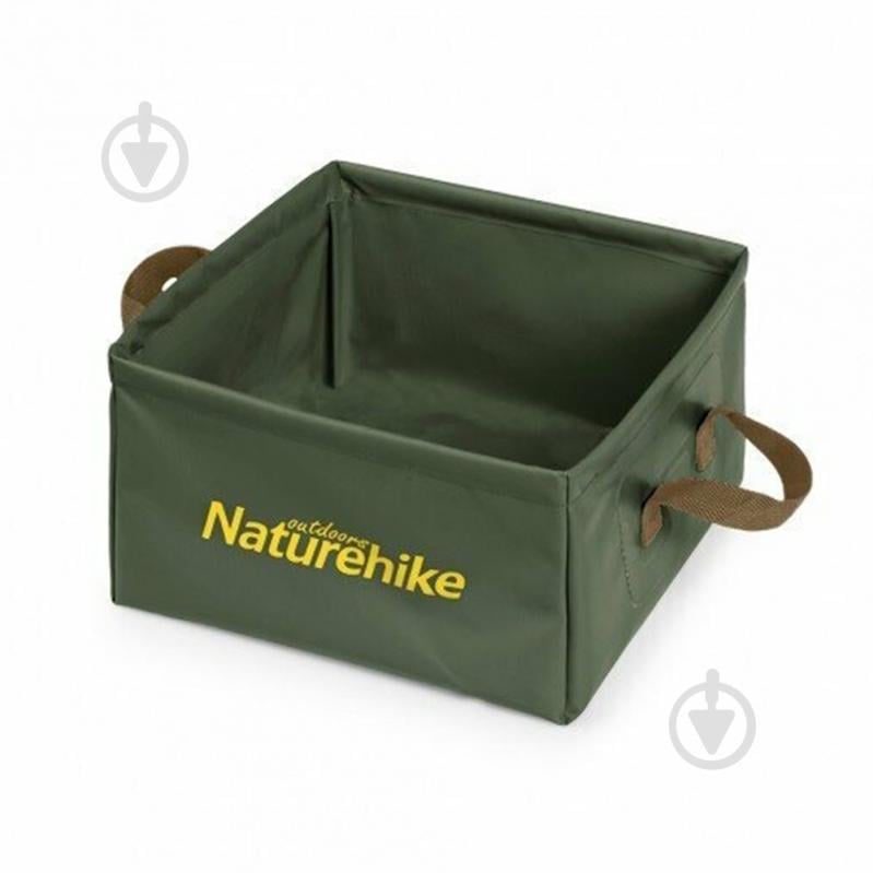 Ведро складное Naturehike ø285 мм 165 мм 13 л Square bucket army green NH19SJ007 - фото 1