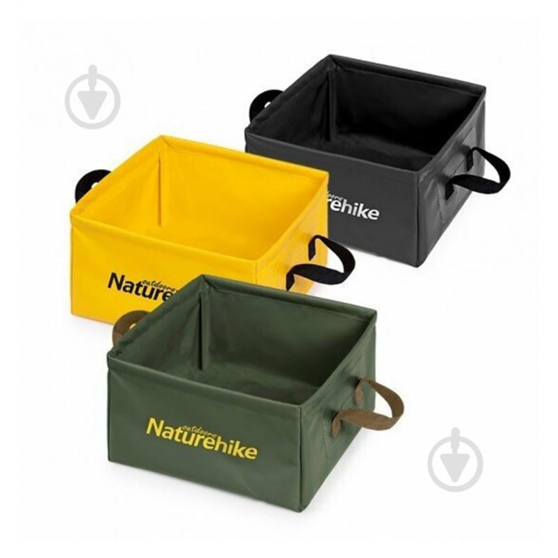 Ведро складное Naturehike ø285 мм 165 мм 13 л Square bucket army green NH19SJ007 - фото 2