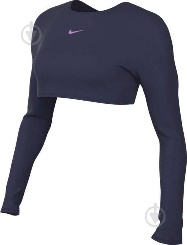 Футболка Nike W NP DF CROP LS FEMME FB5233-555 р.L синій - фото 7