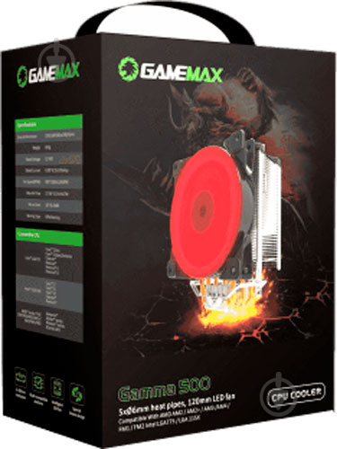 Процессорный кулер GameMax Gamma 500-Green - фото 9