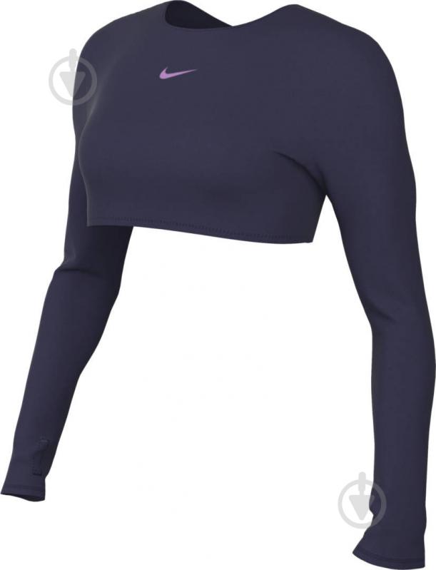 Футболка Nike W NP DF CROP LS FEMME FB5233-555 р.M синій - фото 7