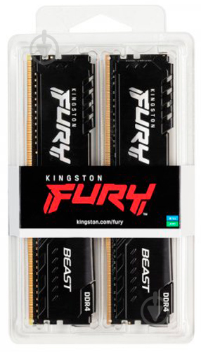 Оперативная память Kingston DDR4 SDRAM 16 GB (2x8GB) 2666 MHz (KF426C16BBK2/16) Fury Beast - фото 3