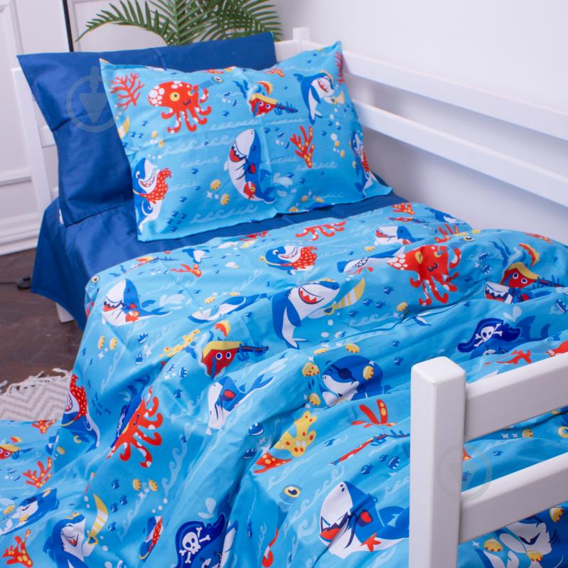 Комплект постільної білизни MirSon 143х210 см Kids Time 22-1314 Cerulean Сатин різнокольоровий - фото 3