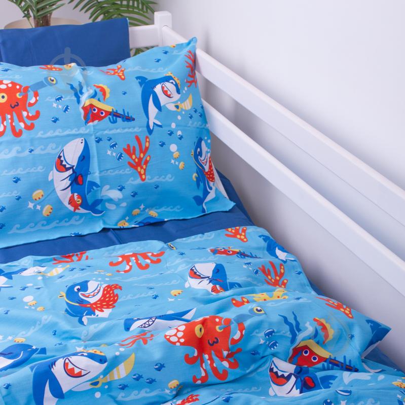 Комплект постільної білизни MirSon 143х210 см Kids Time 22-1314 Cerulean Сатин різнокольоровий - фото 4