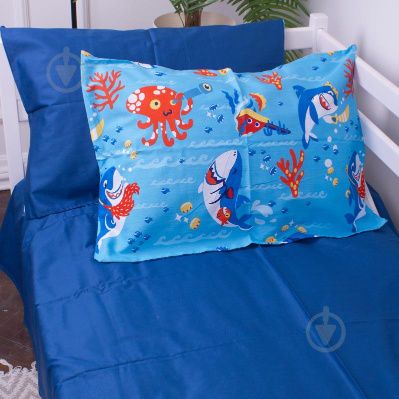 Комплект постільної білизни MirSon 143х210 см Kids Time 22-1314 Cerulean Сатин різнокольоровий - фото 6