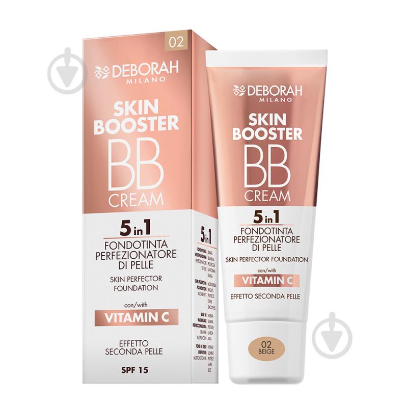 Тональная основа DEBORAH Skin Booster BB Cream SKIN BOOSTER BB CREAM 5 в 1 02 beige 30 мл - фото 1