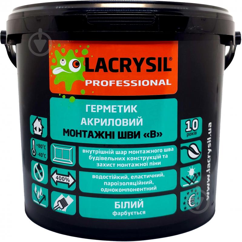 Герметик для швів Lacrysil всередині приміщень В білий 7 кг - фото 2