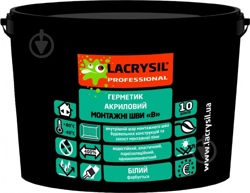 Герметик для швов Lacrysil внутри помещений В белый 1,2 кг - фото 