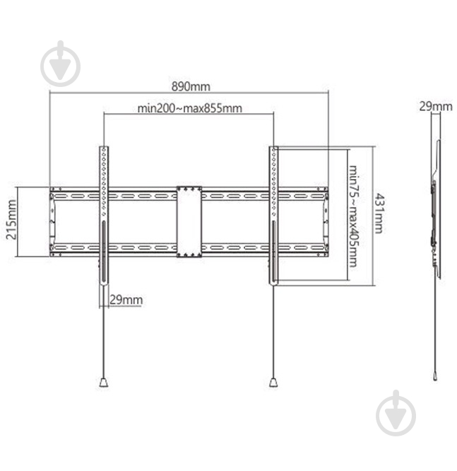 Крепление для телевизора Gembird WM-90F-01 фиксированные 43"-90" черный - фото 2