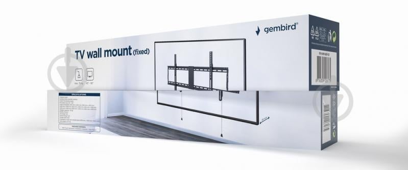 Крепление для телевизора Gembird WM-90F-01 фиксированные 43"-90" черный - фото 3