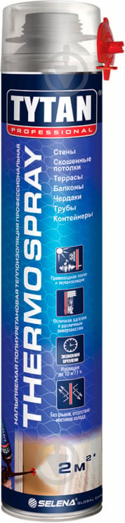 Напилюваний поліуретановий утеплювач Tytan THERMOSPRAY PRO 870 мл - фото 1