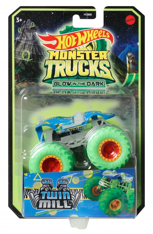 Машинка Hot Wheels Базовая внедорожник 1:64 серии Светящиеся в темноте Monster Trucks (в асс.) HCB50 - фото 6