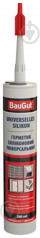 Герметик силиконовый BauGut универсальный прозрачный 280 мл - фото 