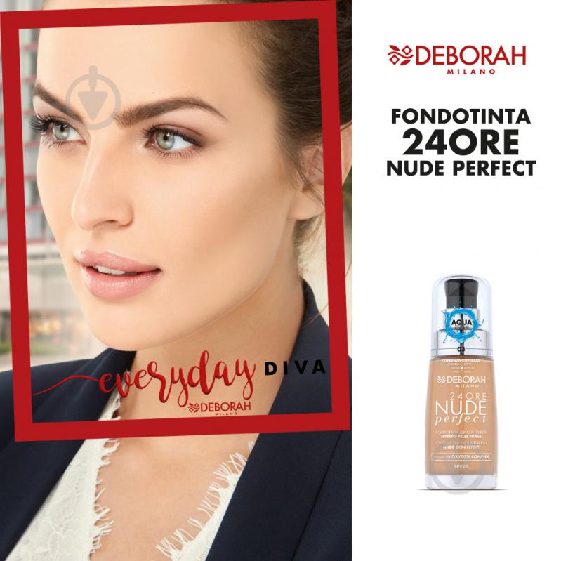 Тональна основа DEBORAH 24ORE NUDE PERFECT SPF 20 (055) Beige 30 мл - фото 4