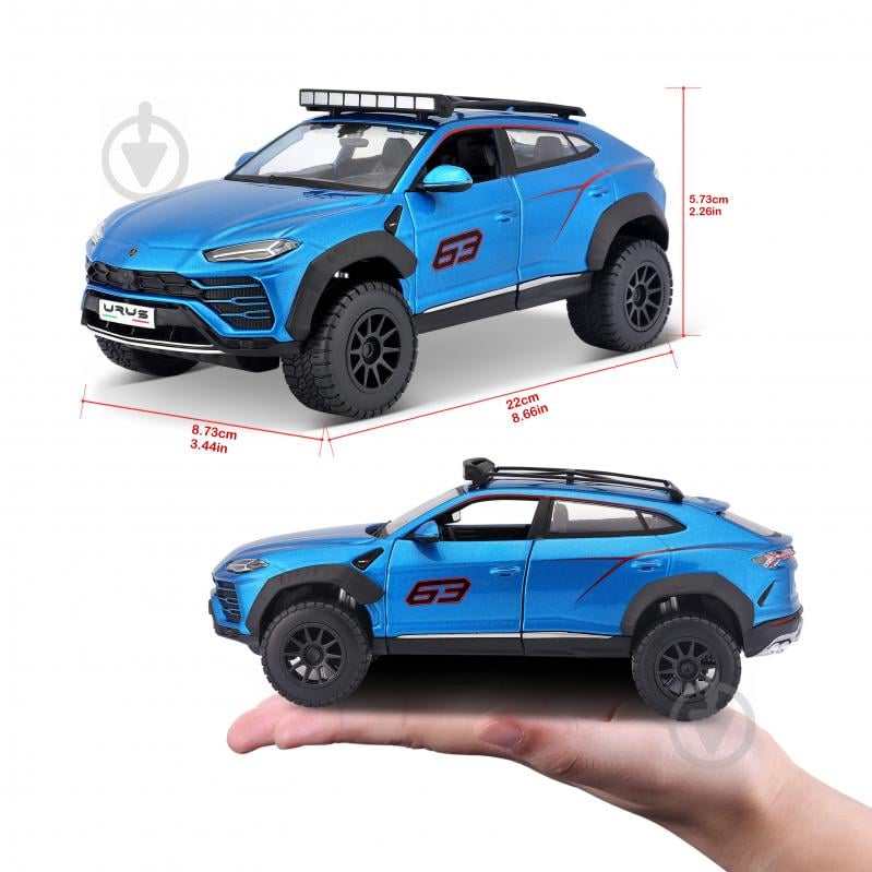 Автомодель Maisto 1:24 Lamborghini Urus 32533 met. blue - фото 6