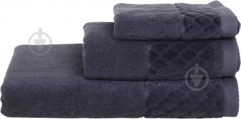 Рушник махровий VELOUR CELLS 50x90 см антрацит La Nuit - фото 1 Рушник махровий VELOUR CELLS 50x90 см антрацит La Nuit - фото 1