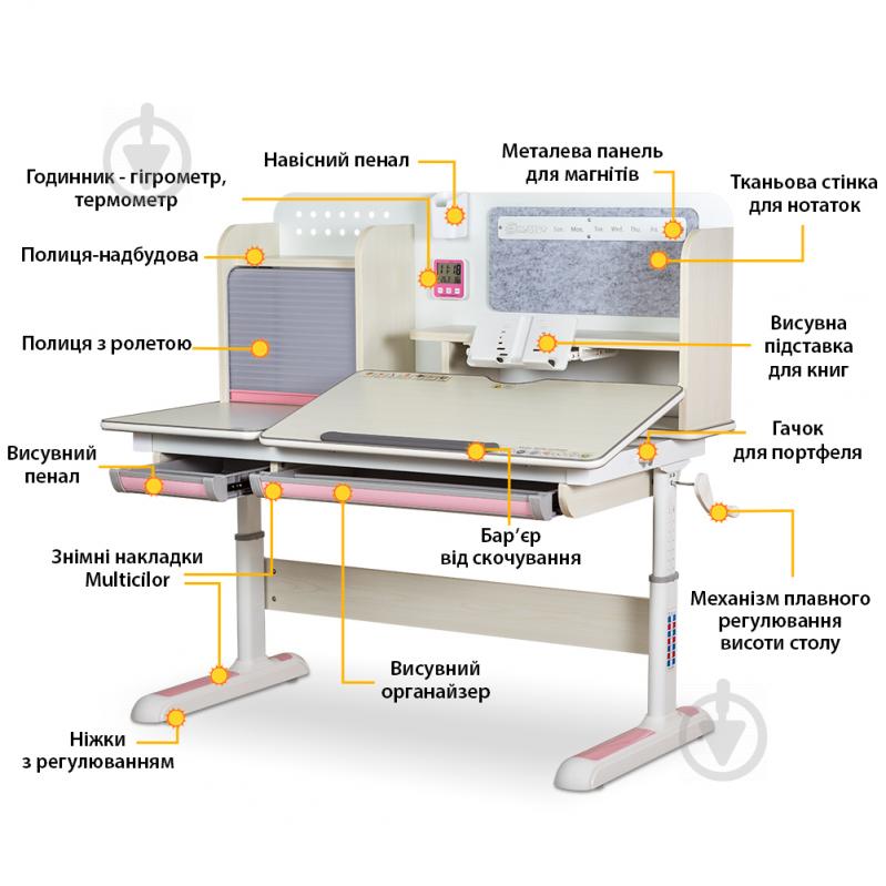 Комплект мебели детский Mealux Winnipeg G MС + кресло Omega G (BD-630 MG+G+Y- 220 G) - фото 5