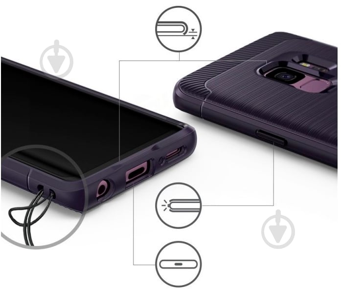 Чохол Ringke Onyx для Samsung Galaxy S9 Plum Violet (RCS4418) - фото 3