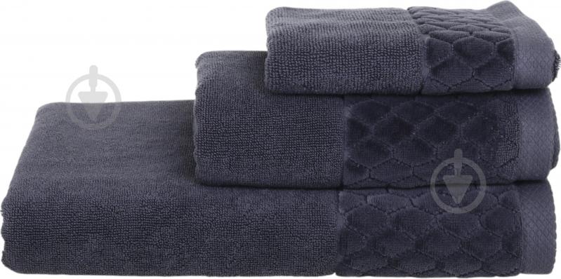 Полотенце махровое VELOUR CELLS 70x140 см антрацит La Nuit - фото 1 Полотенце махровое VELOUR CELLS 70x140 см антрацит La Nuit - фото 1