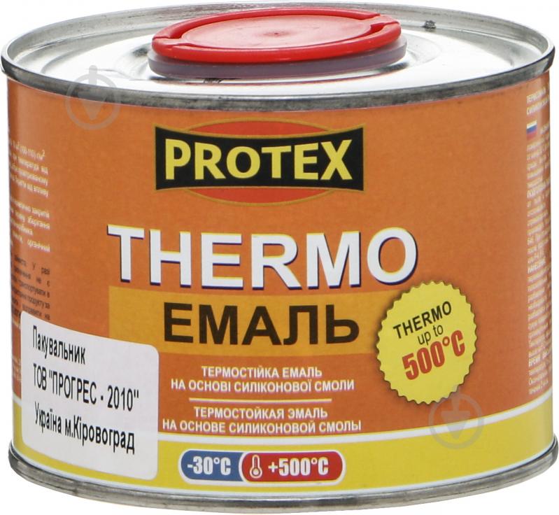 Емаль Protex термостійка Thermo чорний напівмат 0,37 л 0,4 кг - фото 1