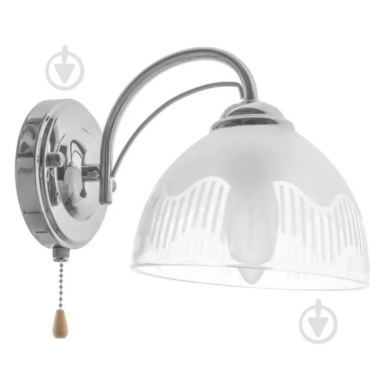 Бра Brille LK-593W 60 Вт E27 хром/білий 26-937 - фото 1