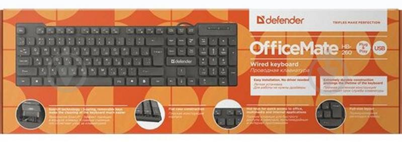 Клавіатура Defender OfficeMate HB-260 RU (45260) black - фото 4