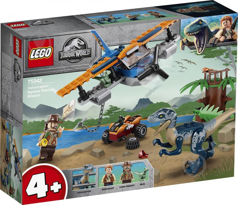 Конструктор LEGO Jurassic World Велоцираптор: спасение на биплане 75942 - фото 3