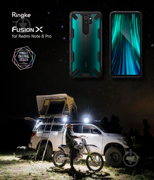 Чохол Ringke Fusion X Black для Xiaomi Redmi Note 8 Pro - фото 7