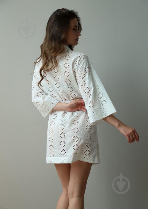 Халат женский MISO цветок большой р. S молочный 15405 - фото 2 Халат женский MISO цветок большой р. S молочный 15405 - фото 2