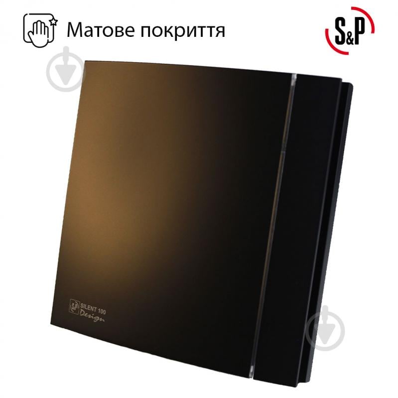 Вытяжной вентилятор Soler&Palau для ванной SILENT-100 CZ MATT BLACK DESIGN-4C - фото 2