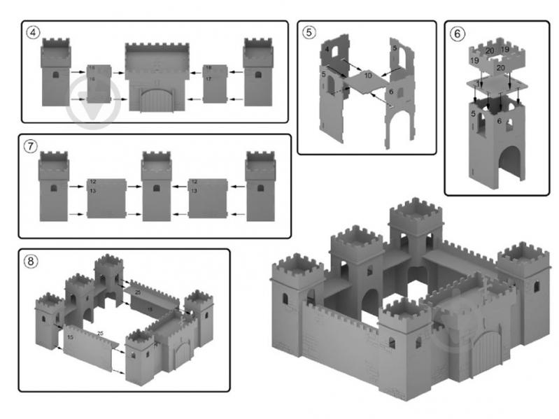 Дерев'яний 3D-конструктор Зірка Фортеця 93887 - фото 12