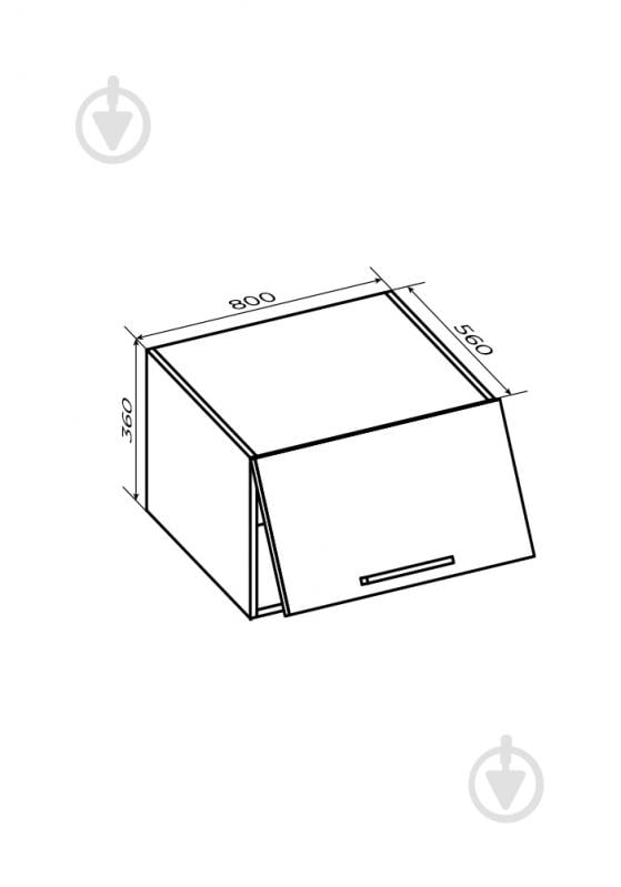 Шкаф верхний LuxeForm антресоль с газовим подъемником Hafele 800x360x560 мм белая аляска - фото 2