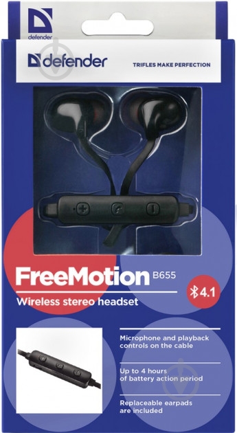 Наушники Defender FreeMotion B655 black (63655) - фото 5 Наушники Defender FreeMotion B655 black (63655) - фото 5