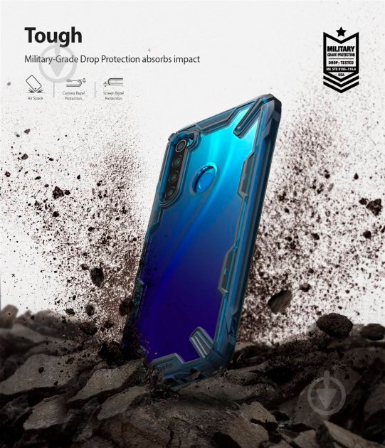 Чехол Ringke Fusion X Space Blue для Xiaomi Redmi Note 8 - фото 6