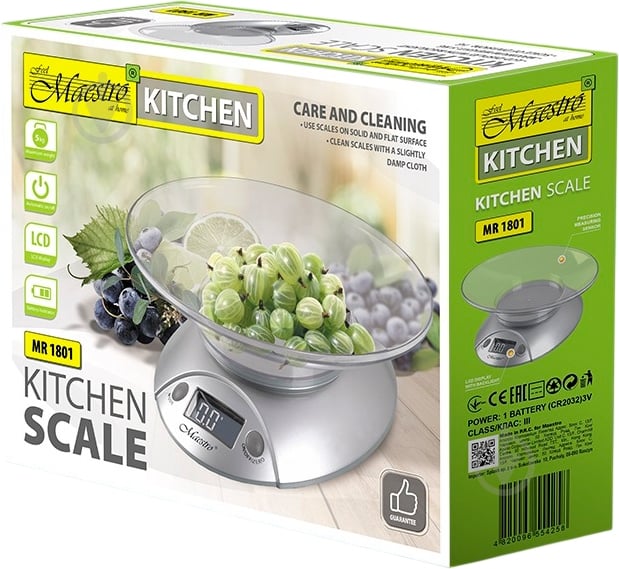 Весы кухонные Maestro MR1801 - фото 2 Весы кухонные Maestro MR1801 - фото 2