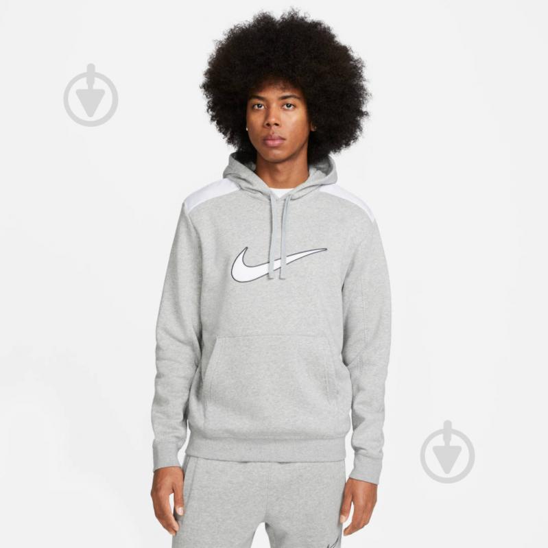 Джемпер Nike M NSW SP FLC HOODIE BB FN0247-063 р.M сірий - фото 1