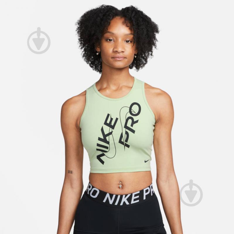 Майка Nike W NP DF CROP TANK GRX FB5261-343 р.XS зеленый - фото 1