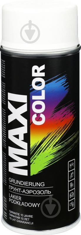 Ґрунт акриловий Maxi Color аерозольний білий 400 мл - фото 1