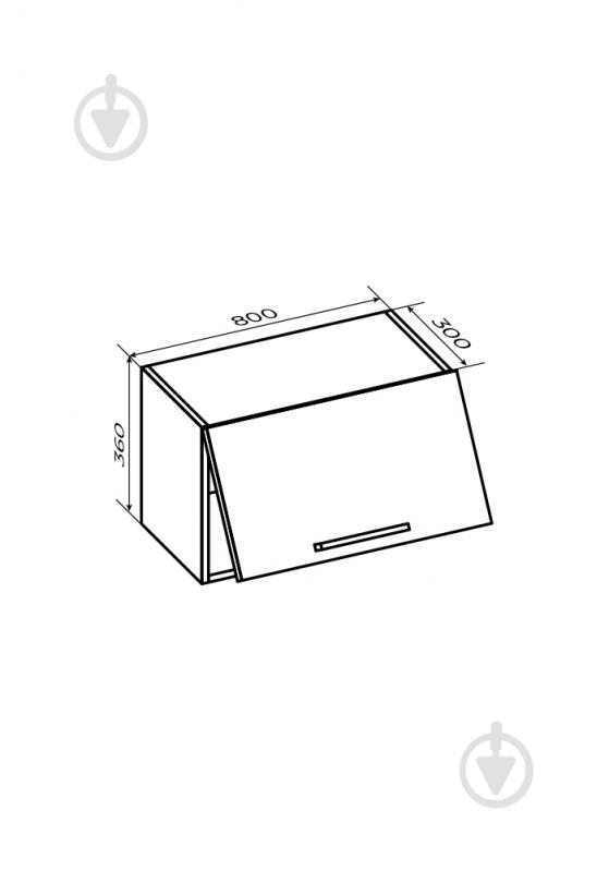 Шкаф верхний LuxeForm с газовим подъемником Hafele 800x360x300 мм белая аляска - фото 2