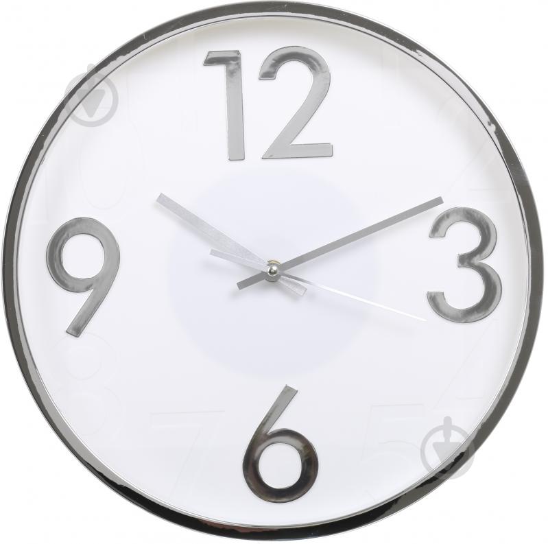 Годинник настінний Basic 35,5 см срібний - фото 1