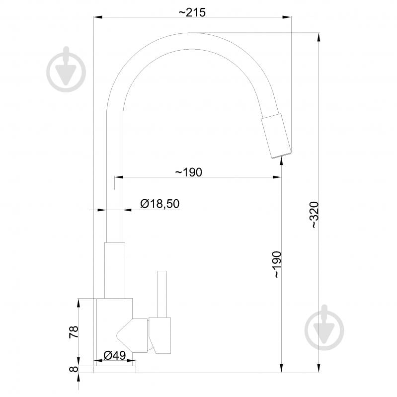 Змішувач для кухні Invena з гнучким виливом Prata хром/чорний - фото 2 Змішувач для кухні Invena з гнучким виливом Prata хром/чорний - фото 2