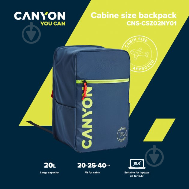 Рюкзак Canyon CSZ-2 для подорожей 15.6" navy (CNS-CSZ02NY01) - фото 12