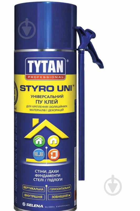 Піна-клей Tytan Professional поліуретанова Styro Uni 750 мл - фото 1 Піна-клей Tytan Professional поліуретанова Styro Uni 750 мл - фото 1