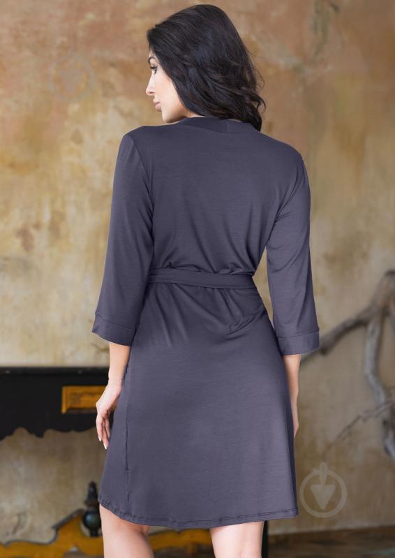 Халат жіночий Roksana LUXERY №1573/60045 р. L графіт №1573 - фото 3