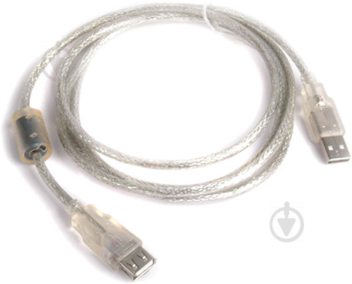 Кабель Gemix USB 2.0 AM/AF 1,8 м сірий/прозорий (05300164) GC 1609-3 тато/мама - фото 1