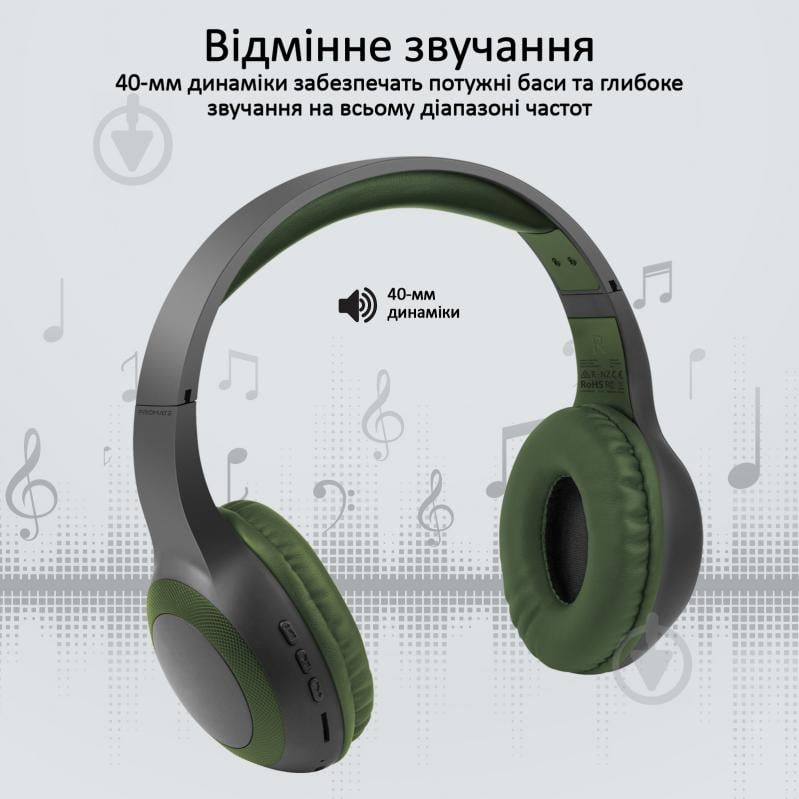 Наушники Promate LaBoca Bluetooth 5.0 green (laboca.midnightgreen) - фото 3