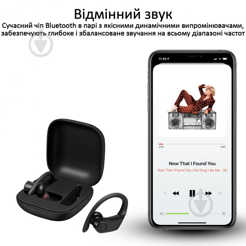 Наушники Promate Motive Bluetooth 5 black (motive.black) - фото 3